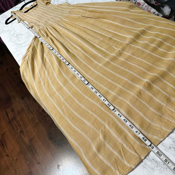 Free People Yellow Smocked Sleeveless Racerback Midi Dress Women's Size XS - Picture 12 of 12